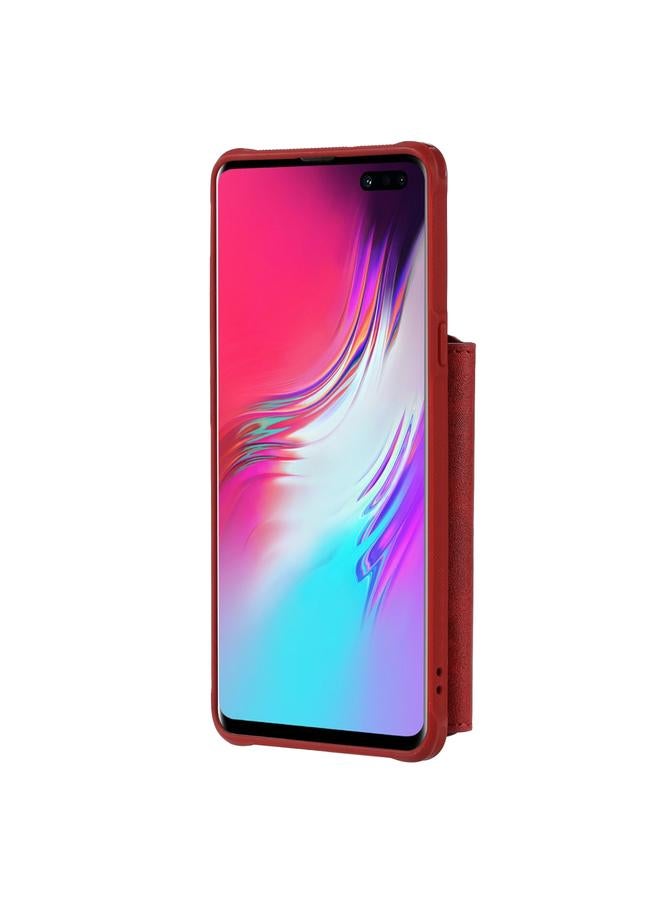 زبون جراب لهاتف Galaxy S10 5G جراب واقٍ مقاوم للصدمات بسحاب مع فتحات للبطاقات وقوس وحامل للصور ووظيفة المحفظة - Image 3