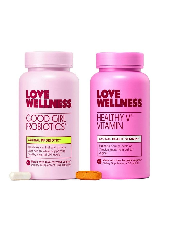 Love Wellness Good Girl Probiotics and Healthy V Vitamin | Womens Wellness Duo | Womens Probiotics Supplements for pH Balance and Vaginal Health - Image 1