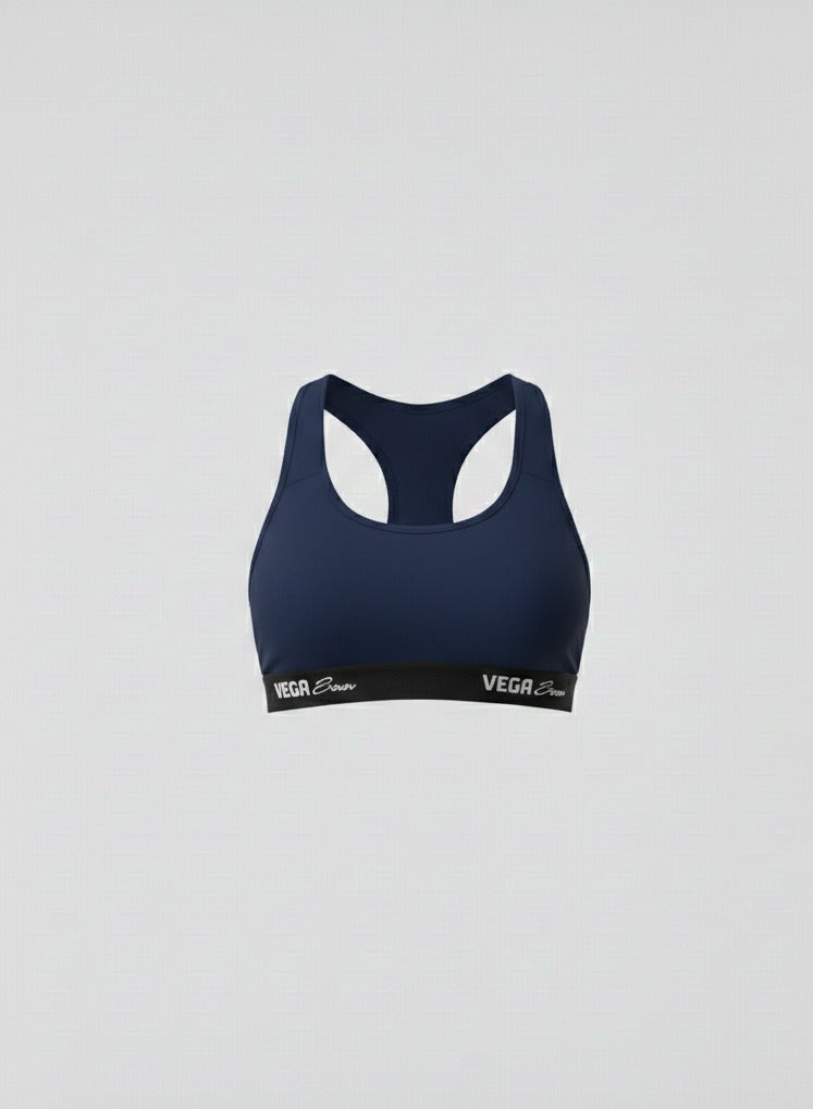 Cottonil VEGA Bra Women's Sports Padded Bra, Racerback Style - Navy Blue - Image 2