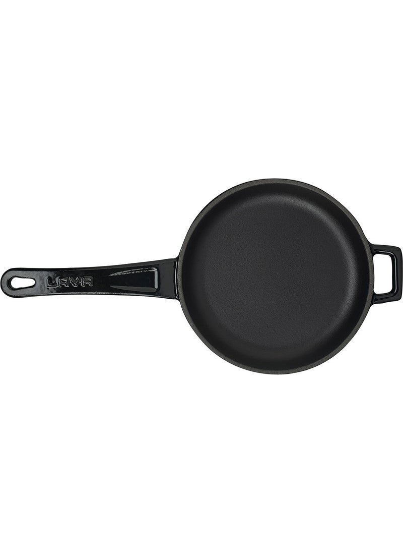 Lava Cast Iron Frying Pan, Metal Handle. DIAMETER(Ø)16CM. - Black  - Image 3