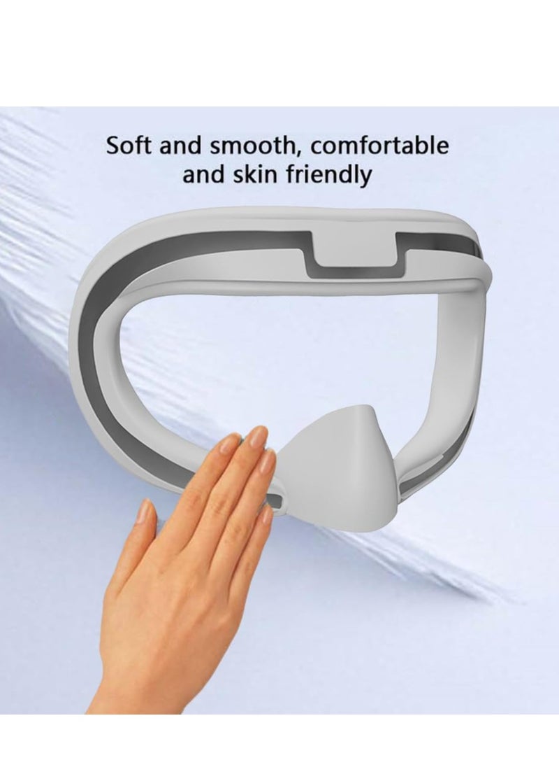 Generic - VR Face Cover Compatible for Meta Quest 3 Sweatproof Washable Silicone Cushion Face Pad Mask for Quest 3 VR Headset (Gray White) - Image 1