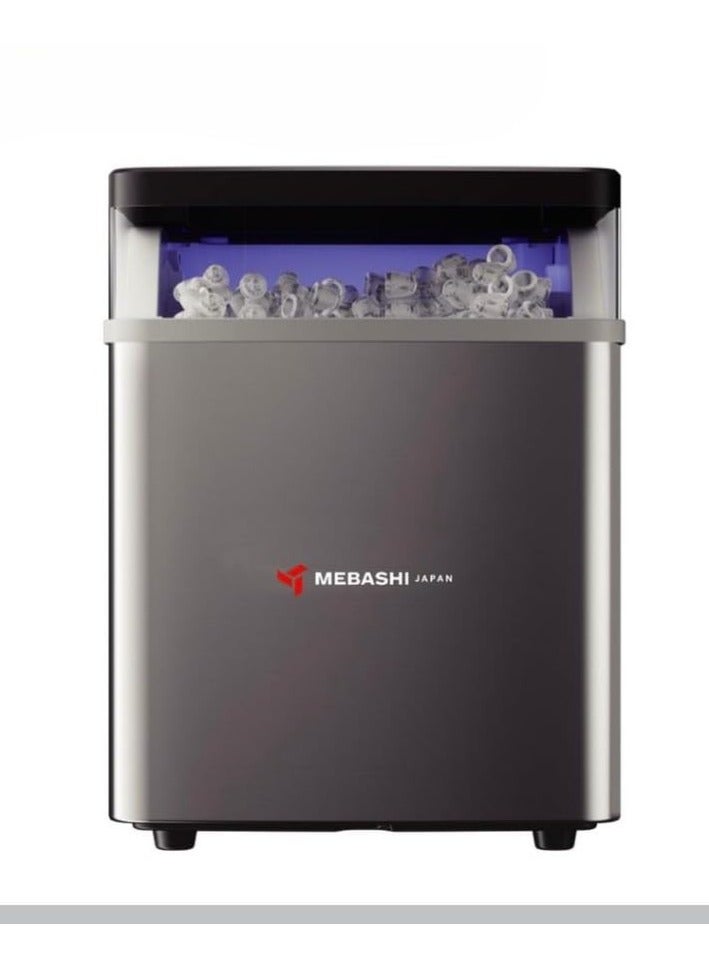 ميباشي Mebashi Countertop Ice Cube Maker Auto-Cleaning Machine for Kitchen, Office, Bar & Party - Fast 9 Ice Cubes in 6-8 Mins, 15kg/24H, Adjustable Ice Size, 1.5L Water Tank, Smart Alert ME-ICE1500(Silver) - Image 1