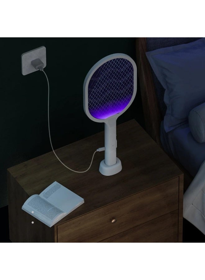USB Rechargeable Electric Mosquito Swatter with Base - Image 3