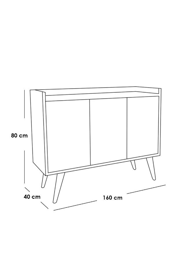 Joints بوفيه من خشب Engineered Wood باللون البيج – ١٦٠×٨٠×٤٠ سم  - Image 2