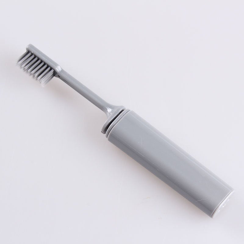 Generic Portable Folding Toothbrush Soft Charcoal Bristles Gray fold 