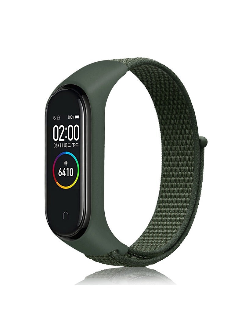 حزام نايلون متوافق مع سوار شاومي مي 7/6/5/4/3 سوار ناعم قابل للتعديل للرجال والنساء غرين - Image 1