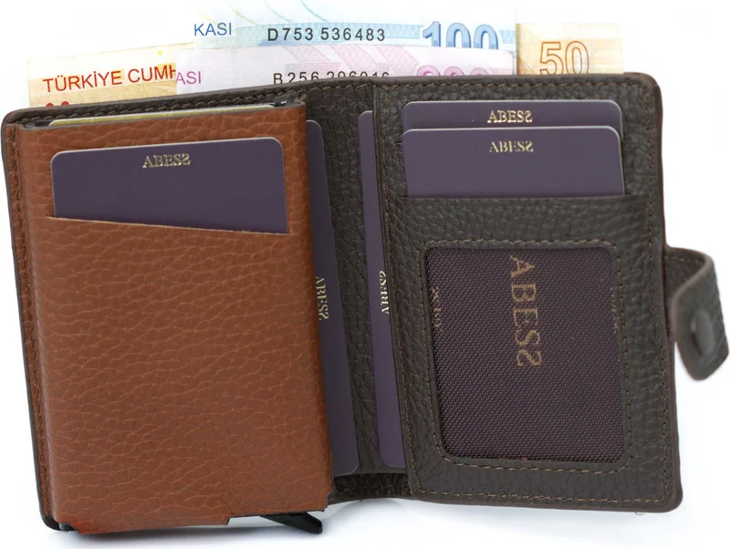 ابيس Card Holder Wallet , Luxury Leather Mechanism Wallet Card Holder