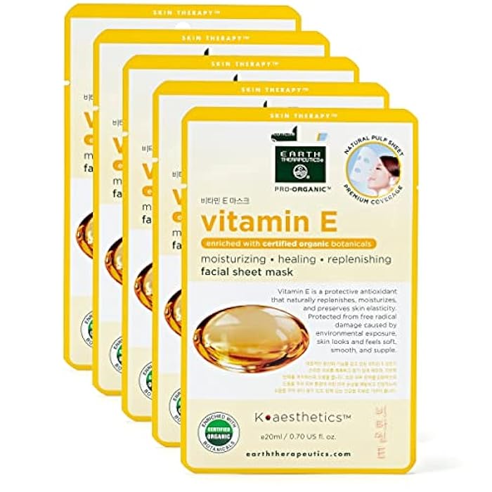 Earth Therapeutics Vitamin E Face Mask – Moisturize & Replenish your Face – Preserve Skin Elasticity -Certified Organic Facial Masks - Image 3