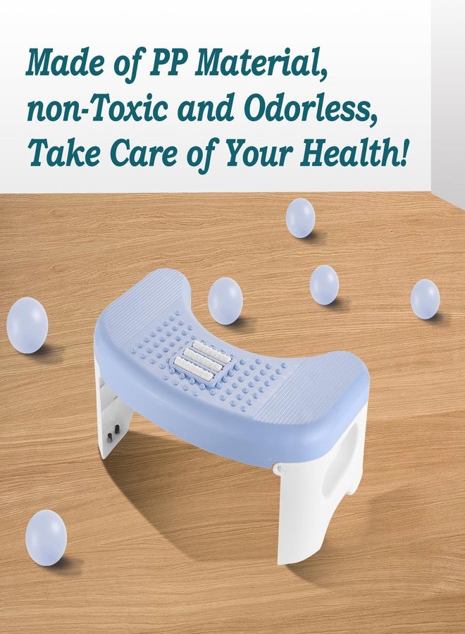 Demiwise Foldable Toilet Stool, 7 Inch Bathroom Squat Toilet Poop Stool Adult Blue, Non-Slip Potty Toilet Step Stool with Massage Roller, Assistance Step Stool Suitable for Shower, Study, Living Room, Kitchen - Image 5