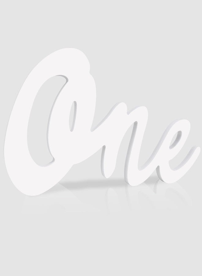 TONIFUL One Wooden Sign Cutout Letter for 1st Birthday Party Decorations Table Centerpieces for First Birthday White Letter Wooden Photo Booth Props Party Decorations Supplies - Image 1