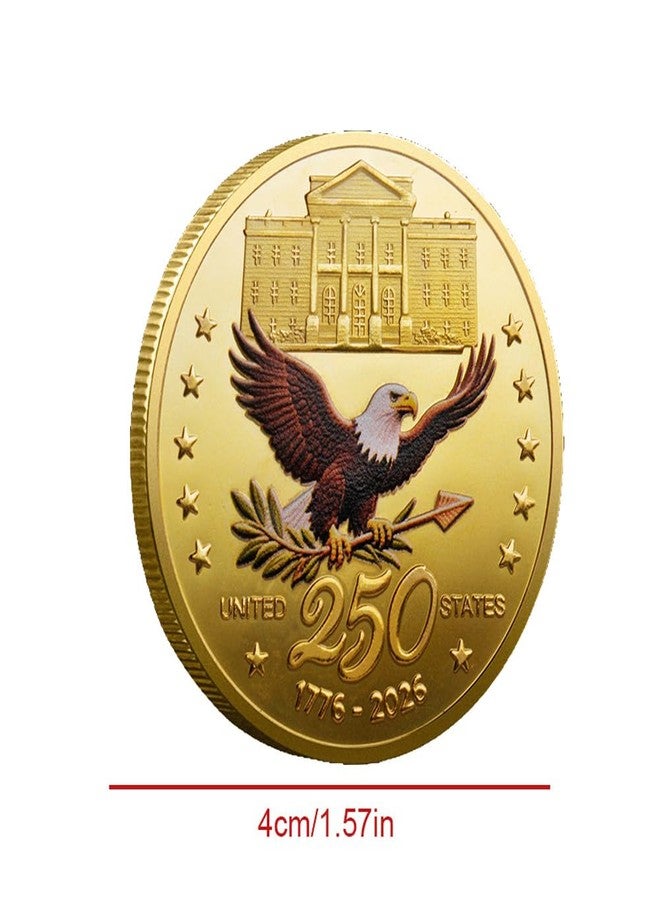 عملة تذكارية مطلية بالذهب بمناسبة الذكرى السنوية الـ 250 للجيش الأمريكي، ذات وجهين ونقش بارز، قطعة تذكارية عسكرية للمحاربين القدامى، 1775-2025 (النوع ب) - Image 4