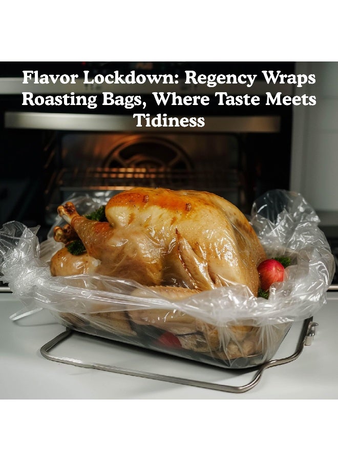 Regency Wraps Turkey Roasting Bags With Twist Ties, Oven Safe Bags for Cooking Flavorful Turkey, Poultry, or Meat with Easy Clean Up, Clear, 20" x 24" (2 pack) - Image 2