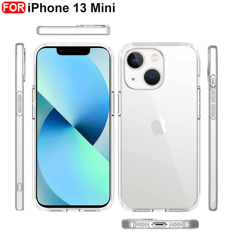 Cedo iPhone 13 Mini Clear Case | Soft Flexible Slim-Fit | Full Body 360 Protection Shock Proof TPU Back Cover (Transparent) - Image 3