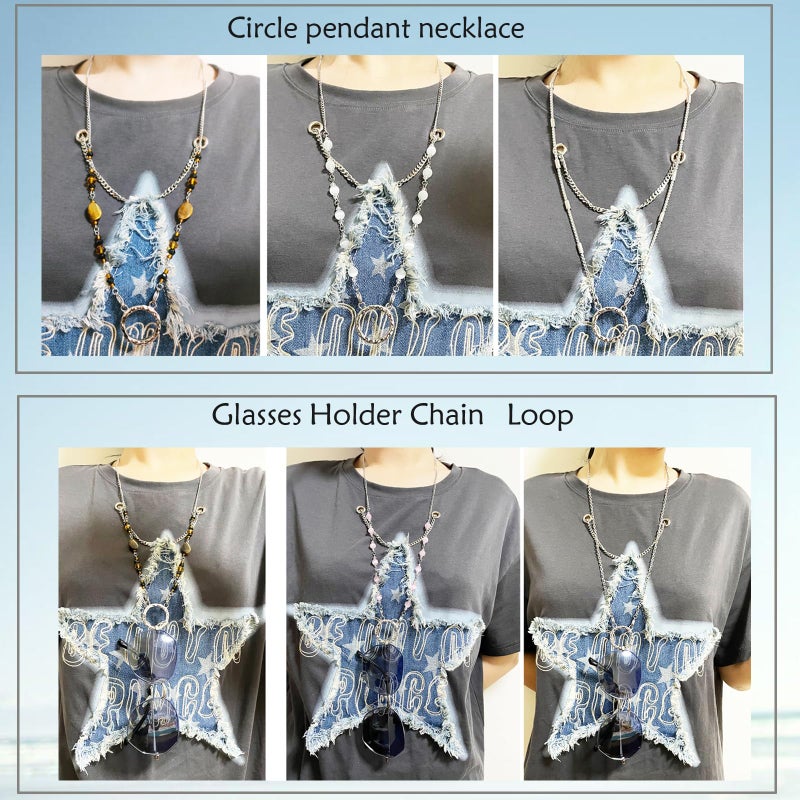Hongeely Glasses Holder Chain Loop Eyeglasses Necklace for Men's Jewellery Sunglasses Chain (Handmade corn chain) - Image 5