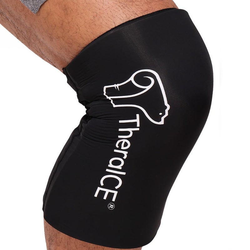 TheraICE Knee Ice Pack Wrap Compression Sleeve for Injuries Reusable Gel Cold Packs Brace Also for Elbow Ankle Calf Flexible Cold Wrap Recovery for Meniscus ACL MCL Pain Relief L - Image 3