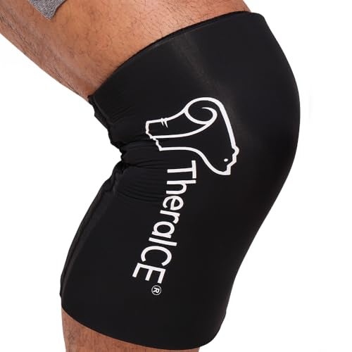 TheraICE Knee Ice Pack Wrap Compression Sleeve for Injuries Reusable Gel Cold Packs Brace Also for Elbow Ankle Calf Flexible Cold Wrap Recovery for Meniscus ACL MCL Pain Relief L - Image 2