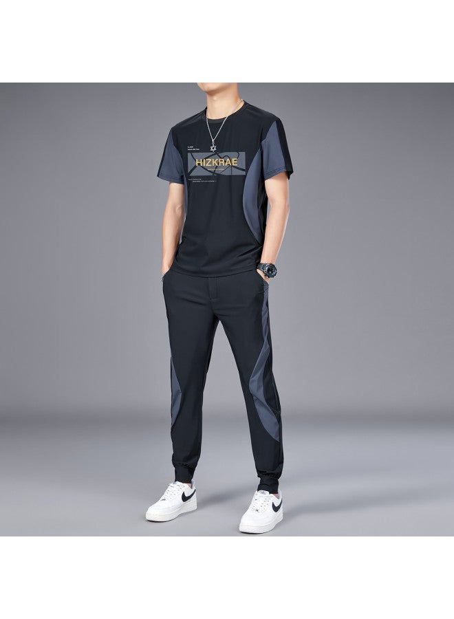 FOLUNSI men's Summer Set - Lightweight, Breathable, Skin-friendly Casual T-shirt & Trousers - Image 4