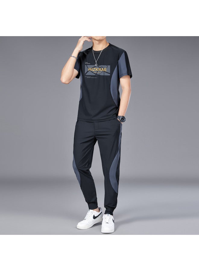 FOLUNSI men's Summer Set - Lightweight, Breathable, Skin-friendly Casual T-shirt & Trousers - Image 3