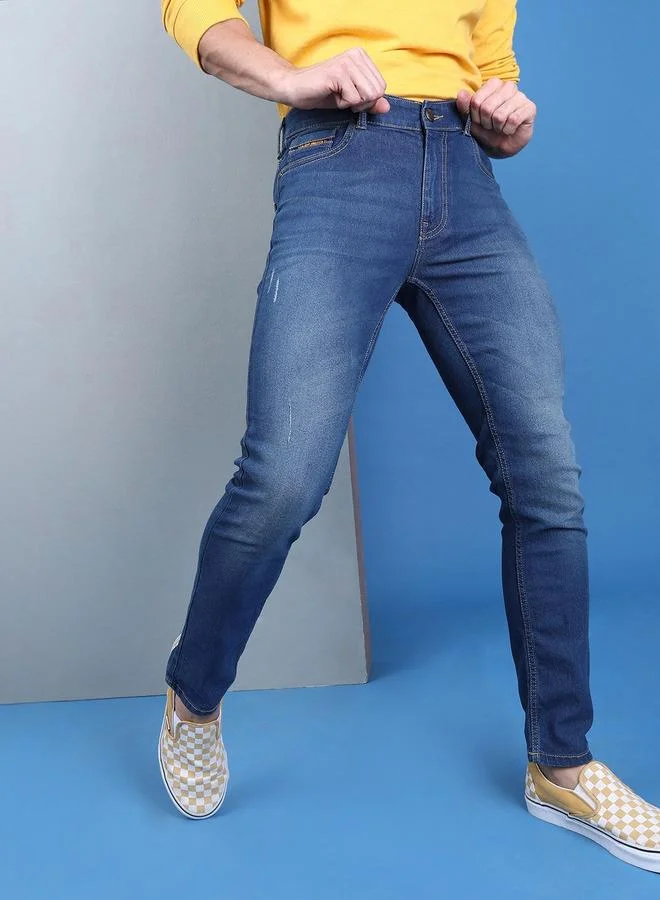 The Indian Garage Co The Indian Garage Co Men Dark Wash Slim Fit Jeans