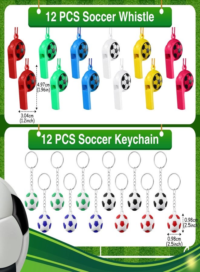 اوريهير مجموعة هدايا حفلات كرة القدم من أوريهير، 70 قطعة، لوازم أعياد ميلاد رياضية مع حقائب هدايا كرة قدم تحتوي على صافرة، كرة تخفيف التوتر، سلسلة مفاتيح، ملصقات للأطفال، لوازم حفلات كرة القدم، جائزة موسم كرة القدم، هدية الفريق - Image 1