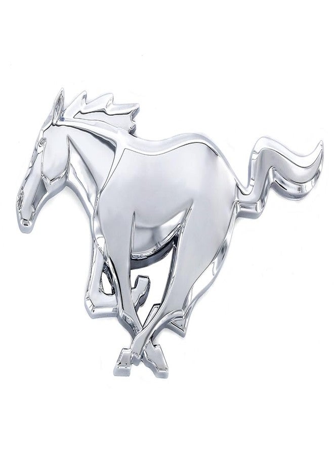 Ford Official Ford Product. Mustang Pony Logo Emblem. Industrial Strength 3M Adhesive Backing. 3 1/4" Long. (Chrome) - Image 1