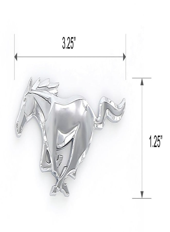 Ford Official Ford Product. Mustang Pony Logo Emblem. Industrial Strength 3M Adhesive Backing. 3 1/4" Long. (Chrome) - Image 4