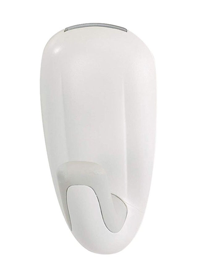 Command - Command 17600B-ES Bathroom Hook with Water-Resistant Strips, Large, Holds 3.4 Kg. each hook, white color. 1 hook and 2 strips/pack - Image 1