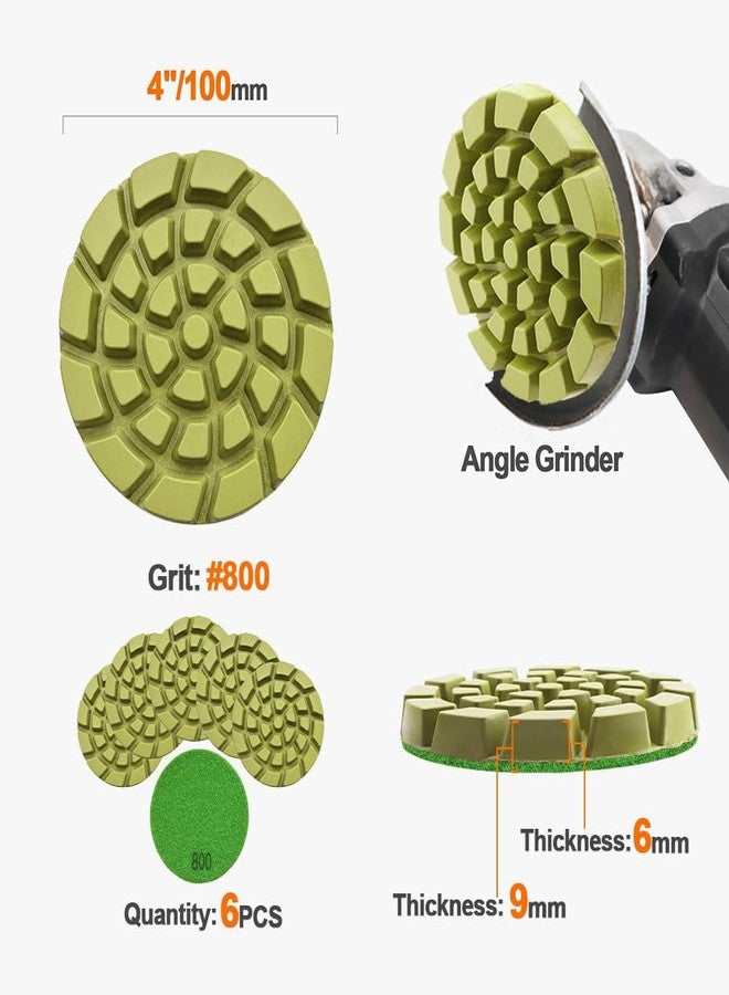 BRSCHNITT Diamond Concrete Polishing Pads - BRSCHNITT 6pcs 4 inch Grit#800 Resin Bond Renew Pads Beton Floor Renew Reparing Disk - Image 2