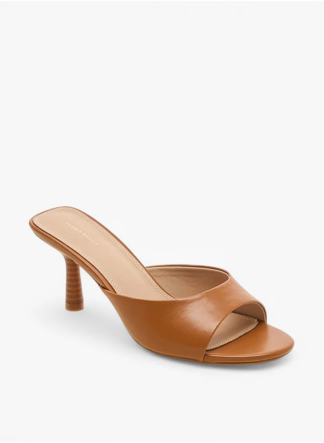 فلورا بيلا من شو إكسبرس Solid Slip-On Sandals with Flared Heel