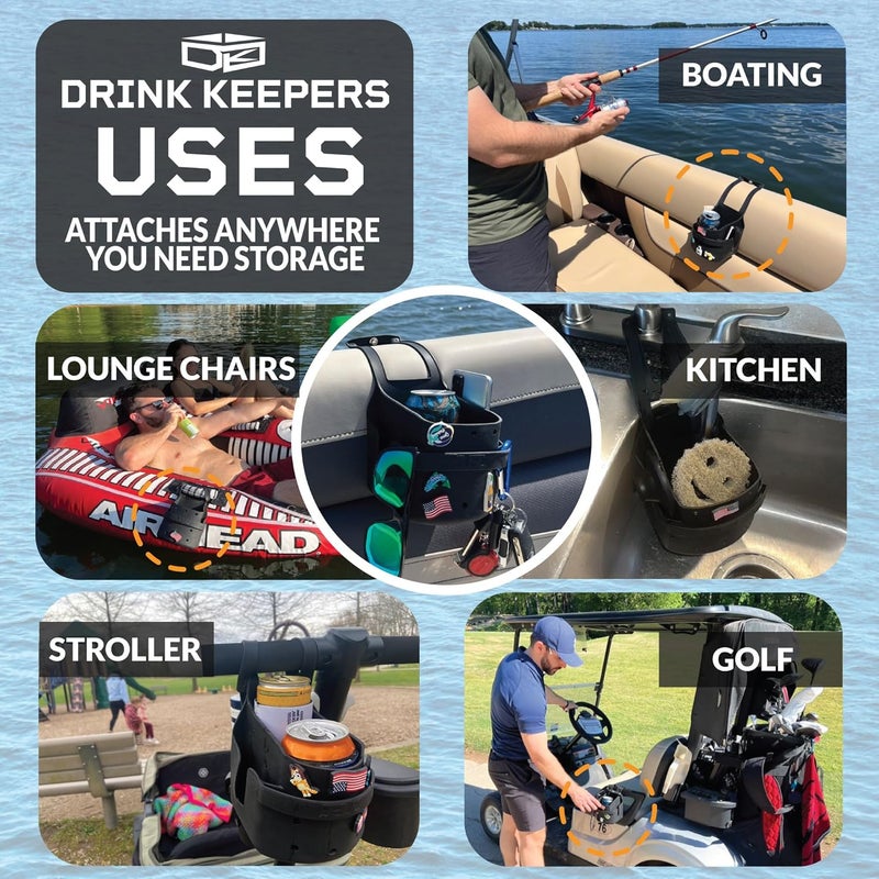 COFFEEKEEPERS Drink Keeper Universal XL Drink Cup Holder  Extra Large with Phone Side Pockets  Perfect for Beach or Lounge Chair  Stroller Cup Phone Holder  Hold Accessories for Boat Kitchen Office or Car - Image 2