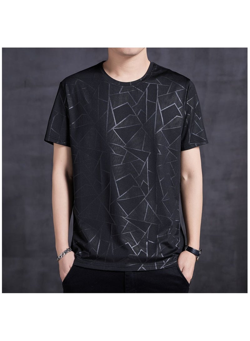 Summer Fashion Large Men's Printed Short Sleeved T-shirt  - Image 1