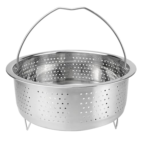 Alark Steamer Basket Metal Insert Steaming Rack For Rice Cooker Steamer Basket With Handle For Vegetables, Fish, Seafood Cooking Warmer Kitchen Strainer Kitchen Cookware Silver [20 x 20 x 8 CM] - Image 1