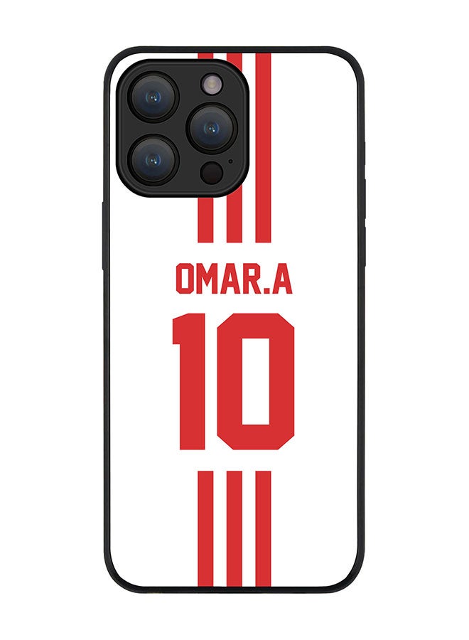 Stylizedd Cover for iPhone 15 Pro Max Case Rugged Black Slim fit Flexible Protective Phone Cases - Football Team - UAEPlayer Name - Omar.A - Image 1