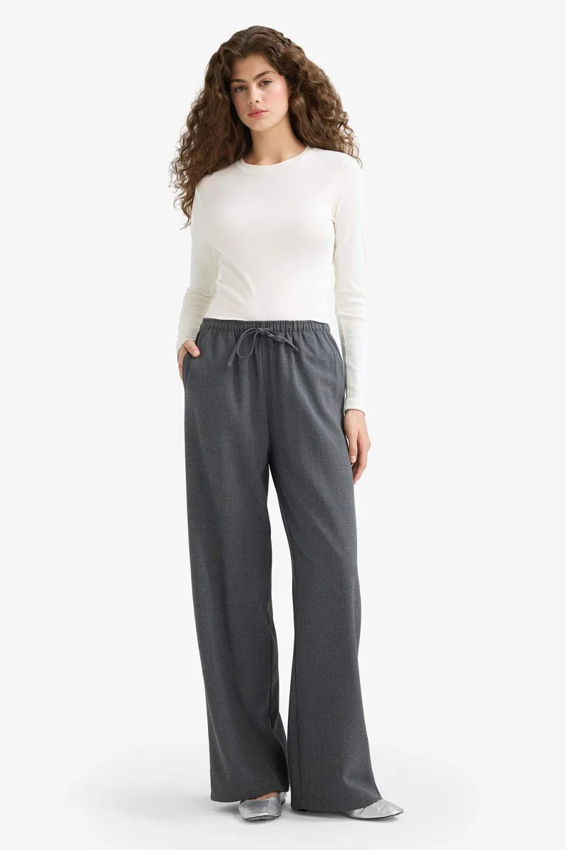 Defacto Wide Leg Regular Waist Trousers