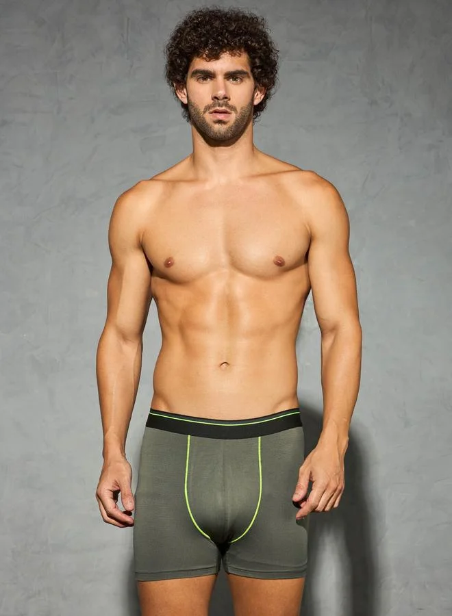 Technosport Technosport Olive Solid 4-Way Stretch Trunks