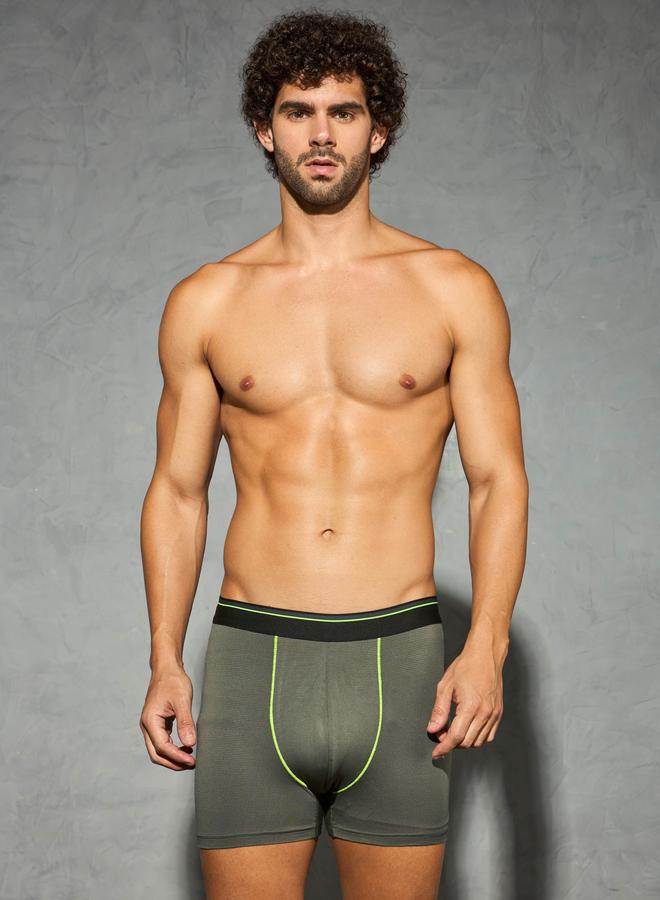 Technosport Olive Solid 4-Way Stretch Trunks - Image 2