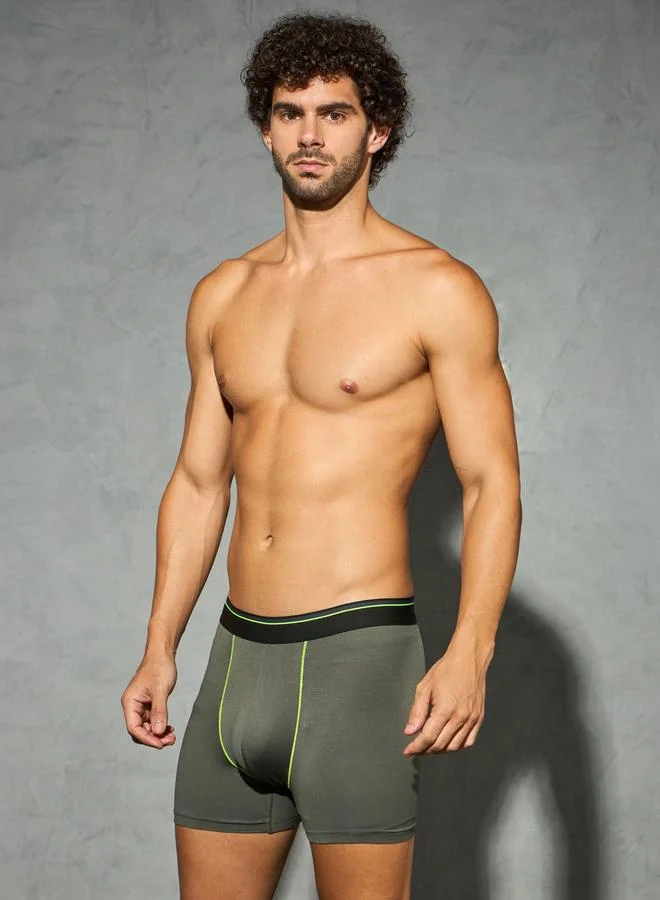 Technosport Technosport Olive Solid 4-Way Stretch Trunks