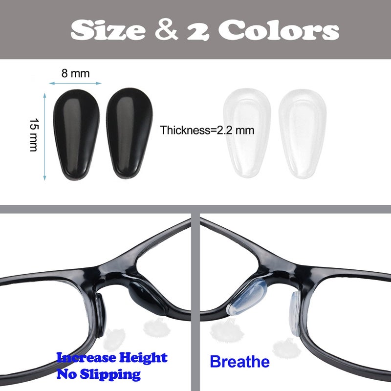 Omnful Eyeglass Nose Pads  2.2Mm Thickness Adhesive Anti Slip Glasses Nose Pad With Air Bag  Comfort Silicone Glasses Grip Cushions For Sunglasses  Eyeglasses & Reading Glasses (5 Pairs  Clear) - Image 3