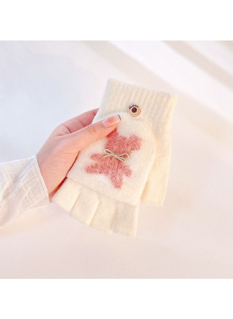 Golovejoy - Women's Warm Plush Windproof And Cold Proof Lovely Gloves - Image 1