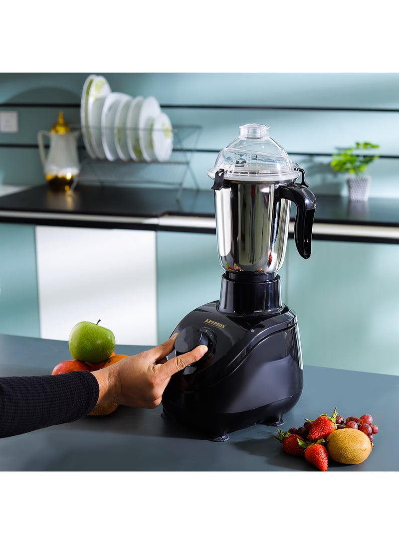 KRYPTON 3-in-1 Mixer Grinder, Full Copper Motor 750 W KNB6188 Black - Image 3