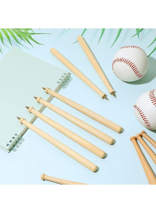 Zonon 15 Pieces Wood Baseball Bat Pens Black Ink Brown Ball Wood Bat Writing Pens Baseball Birthday Party Sports Party Favors Supplies Goodie Bag Fillers Rewards Christmas Stationery Gift  - Image 3