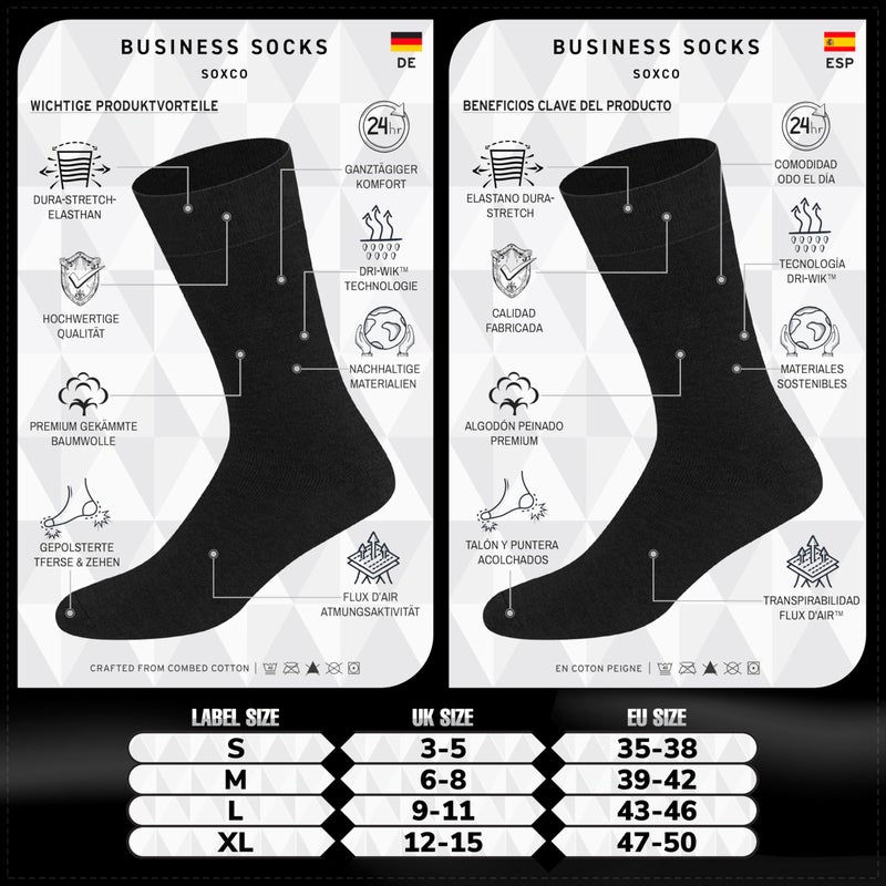 SOXCO Men's Crew Socks US 9-12 Black, Pack of 12 Pairs - Image 4
