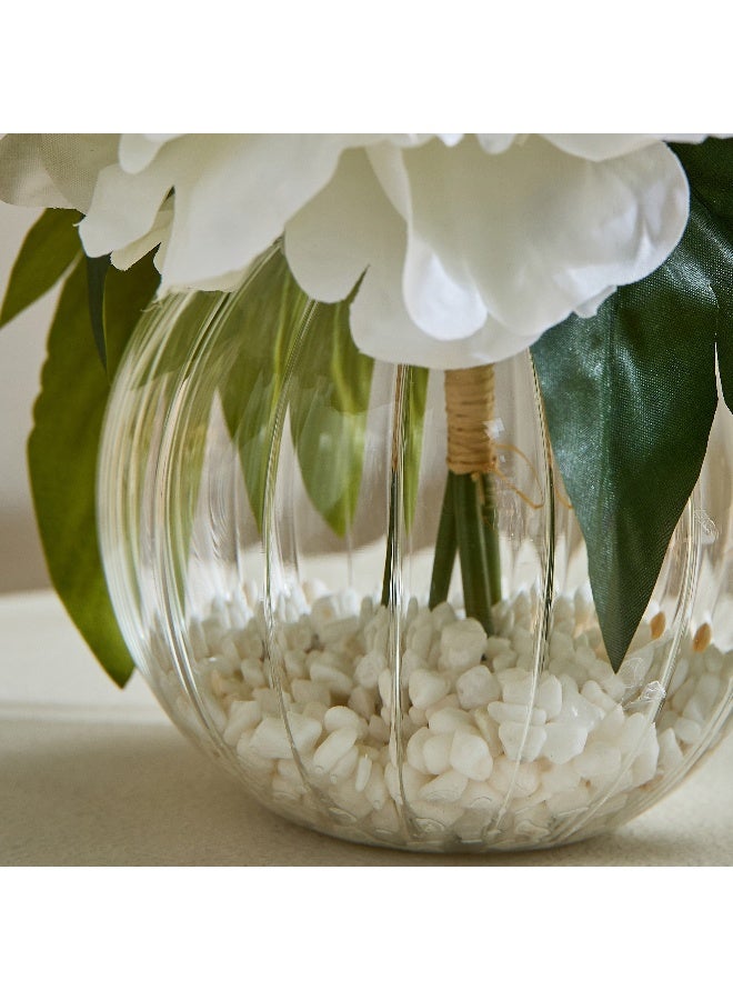 Home Box تنسيق زهور بوني مع وعاء زجاجي - 28x28x18 سم - Image 3