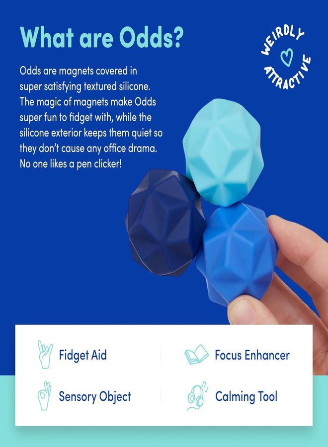 Speks Odds Soft Silicone Fidget Magnets | Silent Stress Relief Toys | Textured Magnetic Balls for Adults & Teens 14+ | Blue - Image 3
