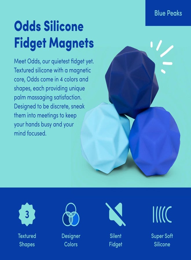 Speks Odds Soft Silicone Fidget Magnets | Silent Stress Relief Toys | Textured Magnetic Balls for Adults & Teens 14+ | Blue - Image 2
