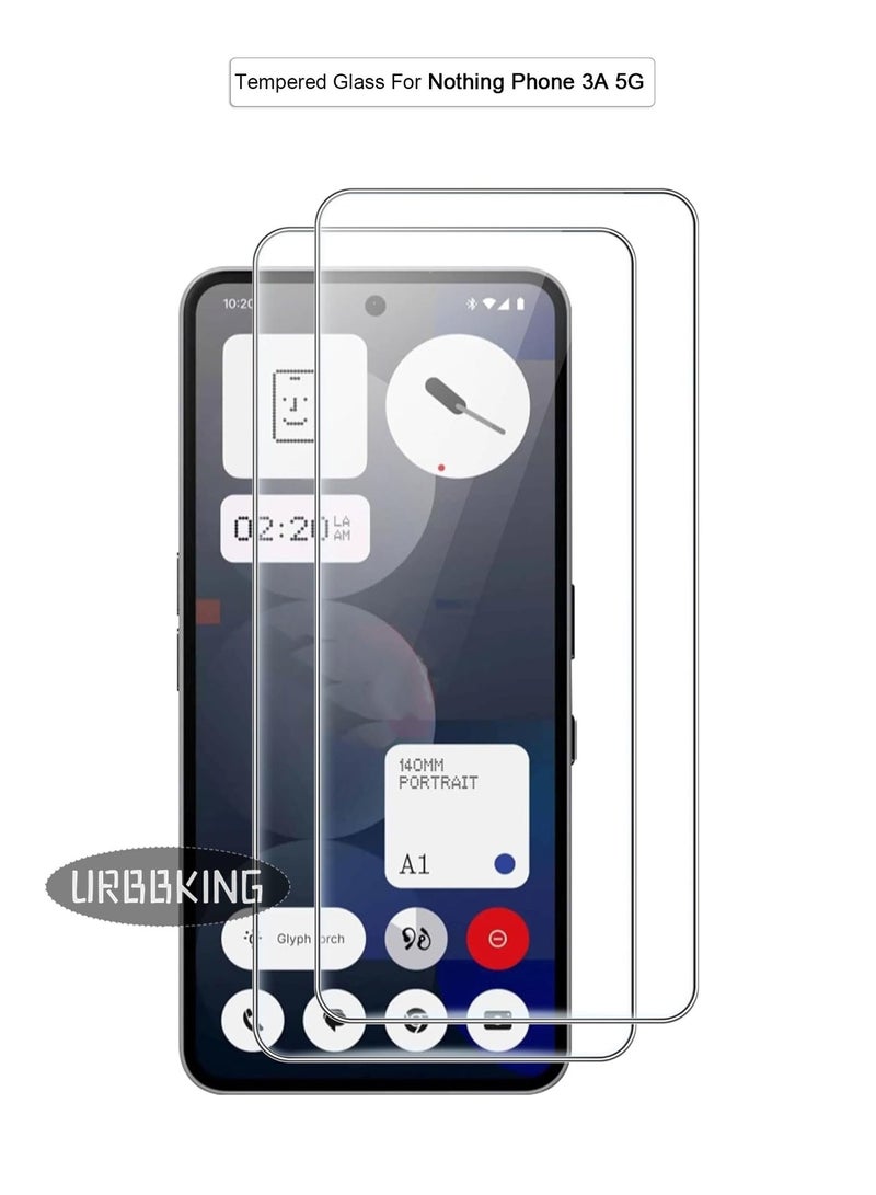 URBBKING Pack of 2 Screen Protectors, 9H Tempered Glass Screen Protector for Nothing Phone 3A 5G - Image 1