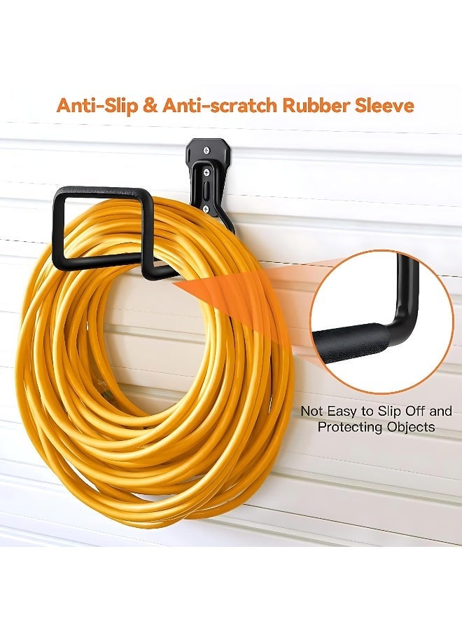ALMiHomi 2pcs Heavy Duty Garden Hose Holder Wall Mount – Rustproof Metal Hose Hanger for Outdoor Water Hose, Garage Storage, Extension Cords, Tools – Easy Install & Space Saving - Image 2