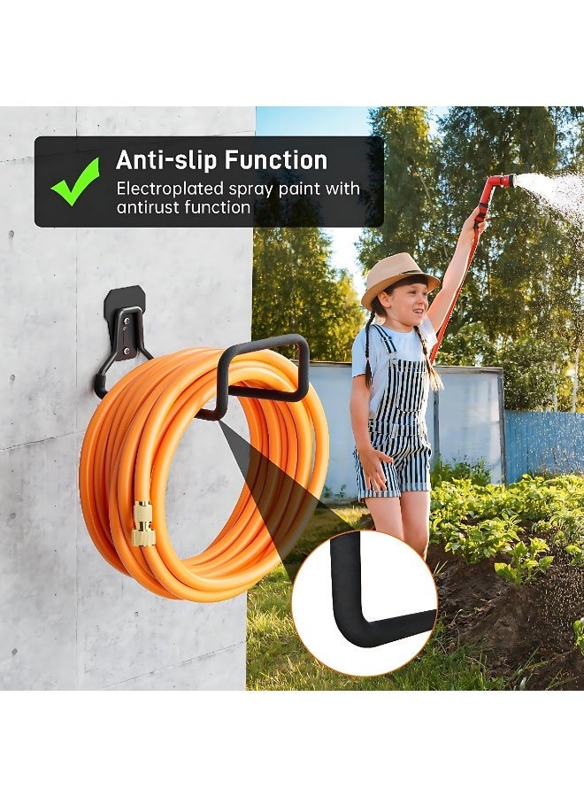 ALMiHomi 2pcs Heavy Duty Garden Hose Holder Wall Mount – Rustproof Metal Hose Hanger for Outdoor Water Hose, Garage Storage, Extension Cords, Tools – Easy Install & Space Saving - Image 5
