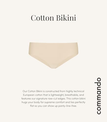 commando - Cotton Bikini | Soft Bikini Style Underwear | No-Show, Raw-Cut Edges | Breathable & Flattering | Machine Washable | Beige, Small-Medium - Image 4