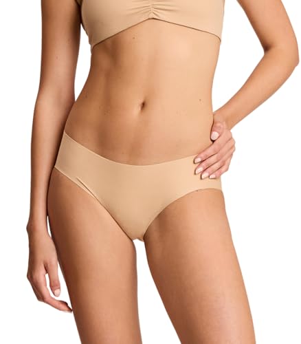 commando - Cotton Bikini | Soft Bikini Style Underwear | No-Show, Raw-Cut Edges | Breathable & Flattering | Machine Washable | Beige, Small-Medium - Image 1